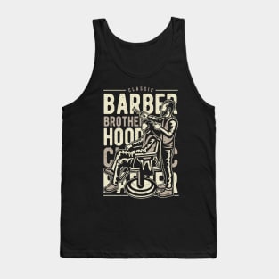 Classic Barber Brotherhood Barber Shop Retro Vintage Distressed Design Tank Top